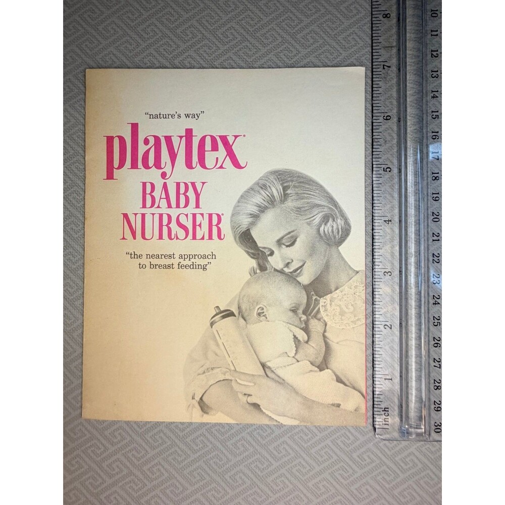 Vtg Playtex Baby Nurser Bottle System Brochure Booklet w/ Natural Action Nipple